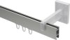 Innenlauf Gardinenstange Aluminium / Metall eckig 14x35 mm SMARTLINE - Paxo Edelstahl-Optik / Weiß 100 cm