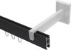 Innenlauf Gardinenstange Aluminium / Metall eckig 14x35 mm SMARTLINE - Conex Schwarz / Edelstahl-Optik (WA lang) 100 cm