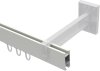 Innenlauf Gardinenstange Aluminium / Metall eckig 14x35 mm SMARTLINE - Paxo Weiß / Edelstahl-Optik (WA lang) 100 cm