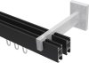 Innenlauf Gardinenstange Aluminium / Metall eckig 14x35 mm 2-läufig SMARTLINE - Lox Schwarz (WA lang) 100 cm