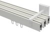 Innenlauf Gardinenstange Aluminium / Metall eckig 14x35 mm 3-läufig SMARTLINE - Paxo Weiß / Chrom 100 cm