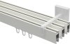 Innenlauf Gardinenstange Aluminium / Metall eckig 14x35 mm 3-läufig SMARTLINE - Lox Weiß / Chrom 100 cm