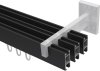 Innenlauf Gardinenstange Aluminium / Metall eckig 14x35 mm 3-läufig SMARTLINE - Lox Schwarz / Chrom (WA lang) 100 cm