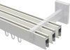 Innenlauf Gardinenstange Aluminium / Metall eckig 14x35 mm 3-läufig SMARTLINE - Paxo Weiß / Edelstahl-Optik (WA lang) 100 cm