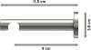 Träger Enorma Edelstahl 1-läufig 9 cm für Gardinenstangen 16 mm Ø 