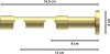 Träger Prestige Messing-Optik 2-läufig 8 und 13 cm für Gardinenstangen 20 mm Ø 